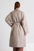 Утепленное пальто с поясом свободного кроя BAON