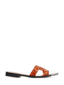Кожаные сандалии K/Logo с анималистичным декором KARL LAGERFELD