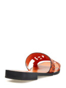 Кожаные сандалии K/Logo с анималистичным декором KARL LAGERFELD