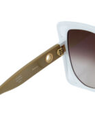 Скульптурные солнцезащитные очки Linda Farrow LFL1357C4SUN белый+коричневый