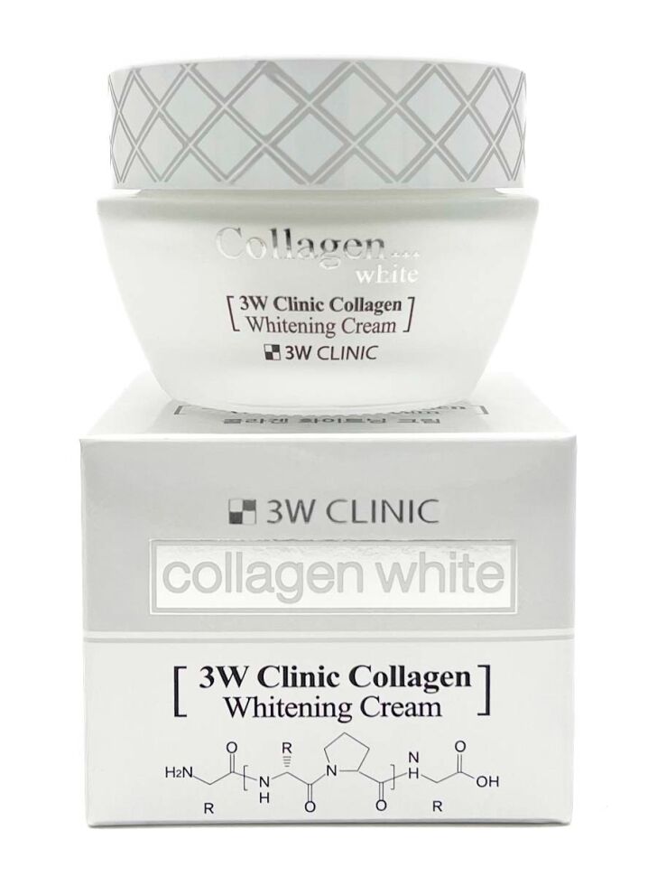 3W Clinic Collagen Whitening Cream Осветляющий крем для лица с коллагеном
