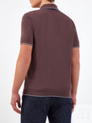 Рубашка-поло из хлопка и шелка с контрастной окантовкой BERTOLO CASHMERE