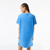 Женское платье-футболка с принтом Lacoste из хлопка