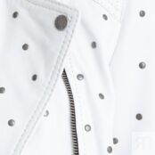 Куртка Женская натуральная кожа мутона с люверсами MELIANA XS белый