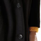 Пальто Длинное на пуговицах из смесовой шерсти 34 (FR) - 40 (RUS) черный