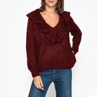 Пуловер С V-образным вырезом из трикотажа FRISCO S красный
