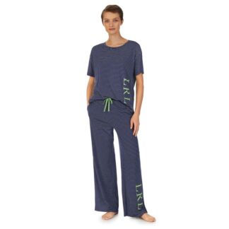 Пижама Длинная с короткими рукавами большой логотип S синий