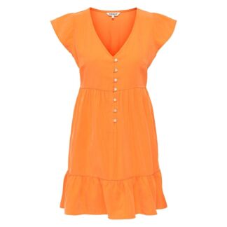 Платье Укороченное с короткими рукавами XS оранжевый
