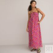 Платье-бюстье С цветочным принтом длина миди 34 46 разноцветный
