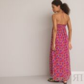 Платье-бюстье С цветочным принтом длина миди 34 46 разноцветный