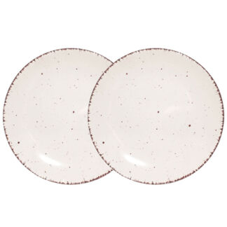 Тарелка закусочная, 20 см, 2 шт, керамика, бежевая, в крапинку, Speckled
