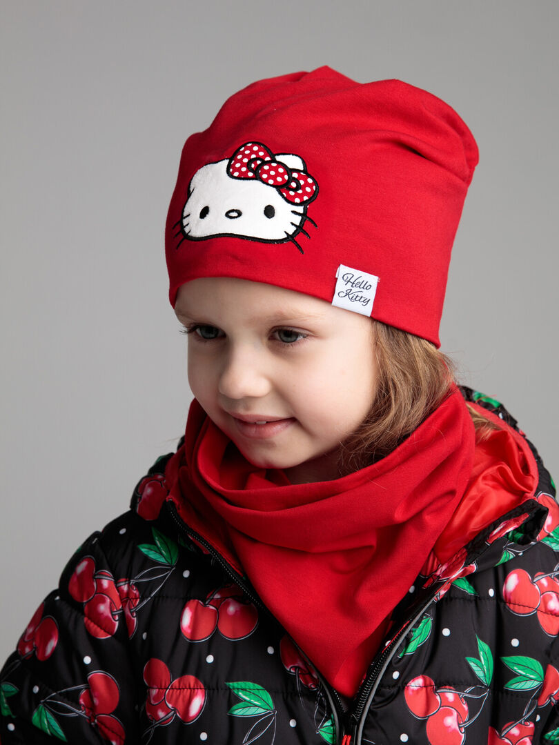 Комплект трикотажный для девочек: шапка, снуд PlayToday Kids