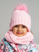 Комплект детский вязаный для девочки: шапка, снуд PlayToday Newborn-Baby