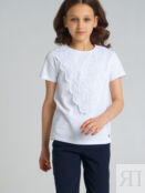 Блузка трикотажная с кружевом для девочки School by PlayToday
