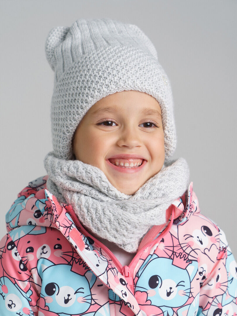 Комплект вязаный для девочки: шапка, снуд PlayToday Kids