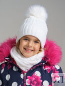 Комплект вязаный для девочки: шапка, снуд PlayToday Kids