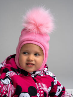 Шапка-шлем с помпоном для девочки PlayToday Newborn-Baby