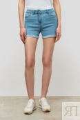 Короткие джинсовые шорты с отворотами (арт. baon B3223025)
