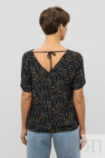 Принтованная блузка из вискозы с вырезом-качели (арт. baon B1923018)