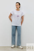 Хлопковая футболка свободного кроя с принтом (арт. baon B2323015)