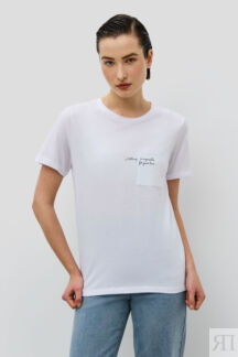 Хлопковая футболка прямого кроя с вышивкой (арт. baon B2323026)
