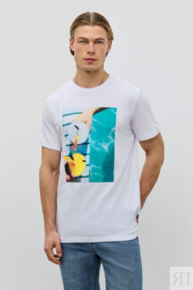 Хлопковая футболка прямого кроя с принтом (арт. baon B7323029)