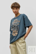Хлопковая футболка оверсайз с винтажным принтом (арт. baon B2323115)