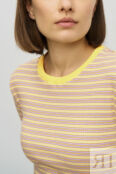 Хлопковая прилегающая футболка в полоску (арт. baon B2323079)