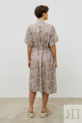 Принтованное платье-рубашка на поясе (арт. baon B4523056)