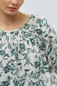 Принтованная хлопковая блузка с пышными рукавами (арт. baon B1723024)