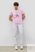 Хлопковая футболка свободного кроя с принтом (арт. baon B2323082)