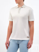 Хлопковая футболка-поло с минималистичным принтом CORTIGIANI