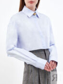 Кроп-рубашка из тонкого поплина с декоративной пуговицей GOOROO
