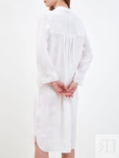 Льняное платье-рубашка с карманами и французским воротом GRAN SASSO