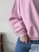 Свитшот To Woman Store с прозрачными вставками розовый